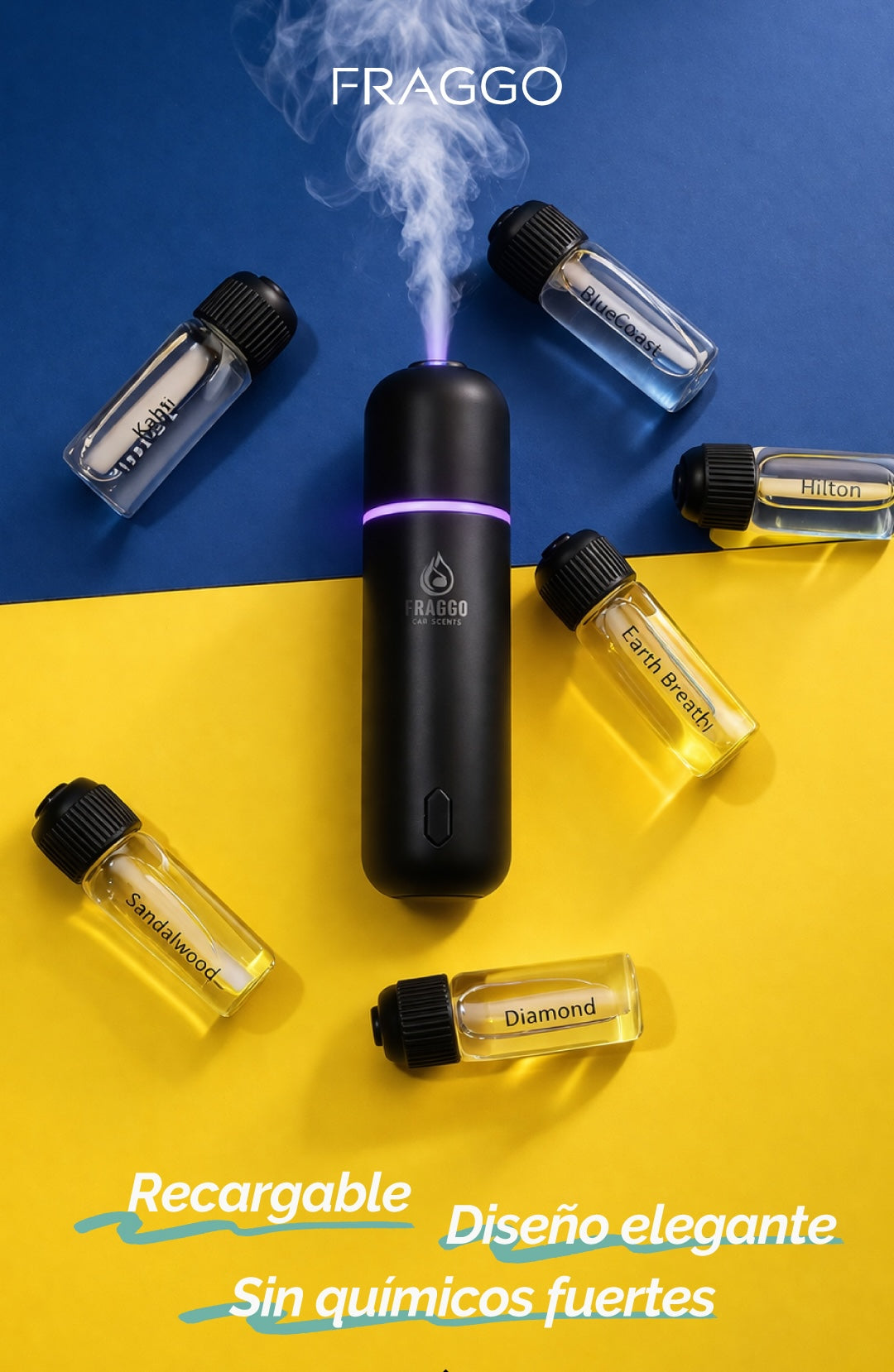 Kit Difusor de Auto Fraggo Aromatizante 6 Esencias — vista 7