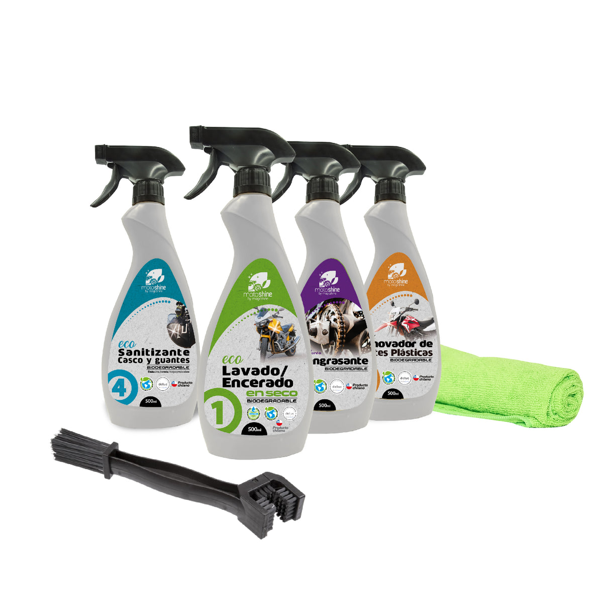 Kit de Limpieza de Moto en Seco MagicShine 6 Piezas